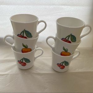 Vintage Corning Ware Fruits Basket Mugs 97-98 6pc